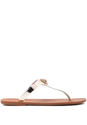 KG Kurt Geiger metallic-embellished thong slippers - Gold