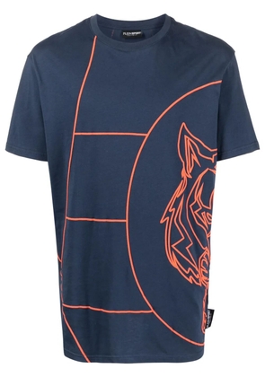 Plein Sport Tiger Court-print cotton T-shirt - Blue