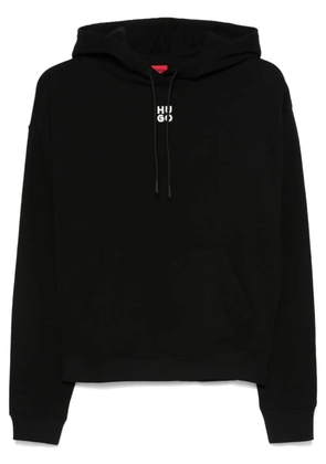 HUGO cotton-terry stacked-logo sweatshirt - Black