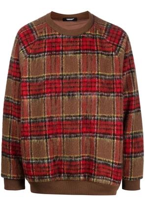Undercover plaid-check sweatshirt - Brown
