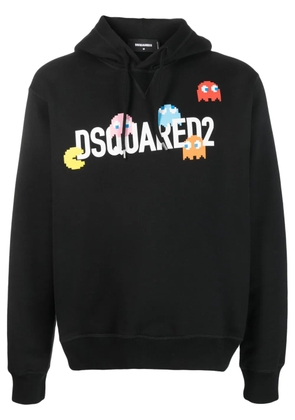 DSQUARED2 logo-print cotton hoodie - Black