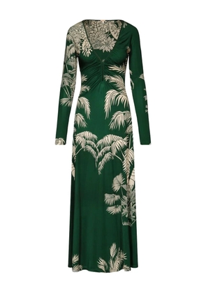 Johanna Ortiz Alma Bordada printed dress - Green