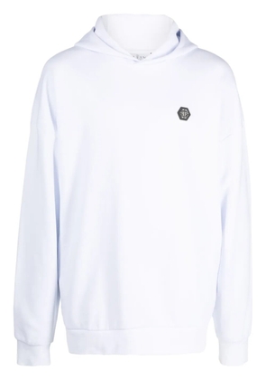 Philipp Plein graphic-print cotton hoodie - White