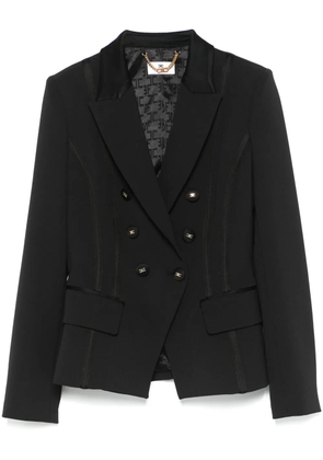 Elisabetta Franchi satin-detail crepe blazer - Black