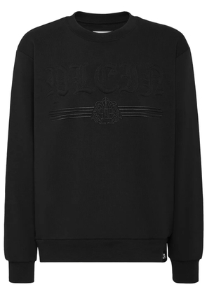 Philipp Plein logo-embossed cotton sweatshirt - Black