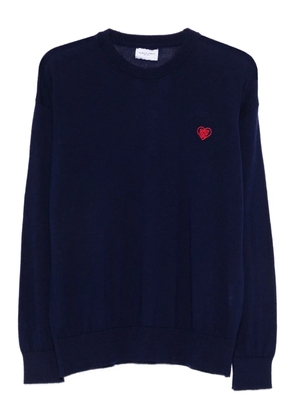 Family First heart-motif crew-neck sweater - Blue