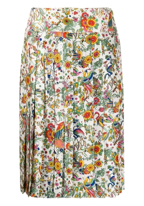 Tory Burch floral print pleated skirt - White