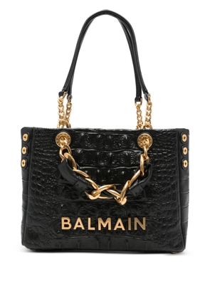 Balmain crocodile-effect tote bag - Black