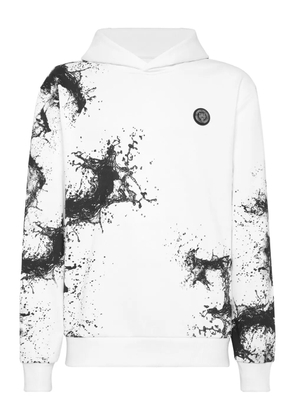 Plein Sport splash hooded sweatshirt - White