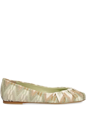 Missoni pleated-front ballerinas - Green
