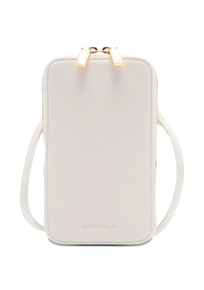 Coccinelle adjustable strap zip phone bag - White