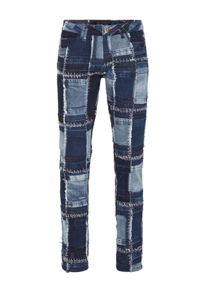 Philipp Plein patchwork topstitching denim jeans - Blue