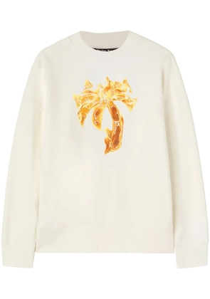 Palm Angels Burning Palm cotton sweatshirt - Neutrals