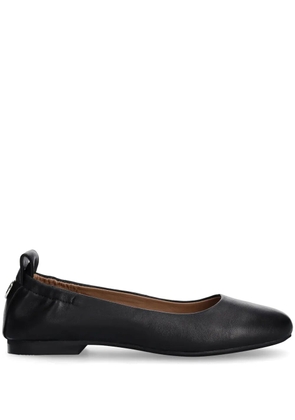 BOSS logo-plaque ballerina shoes - Black