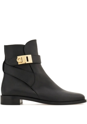 Ferragamo Hug-buckle ankle boots - Black
