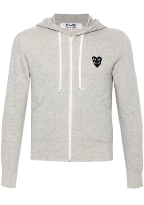 Comme Des Garçons Play mélange-effect cotton hoodie - Grey