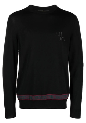 Billionaire LS logo-embroidered wool-silk jumper - Black