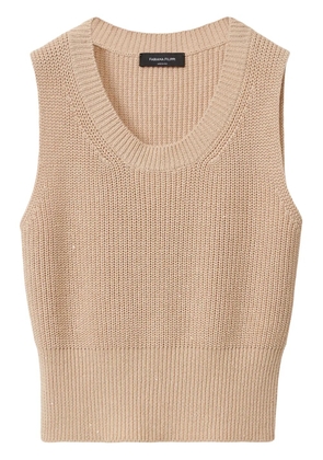 Fabiana Filippi ribbed trim vest - Neutrals