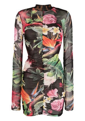 Philipp Plein floral-print short dress - Black