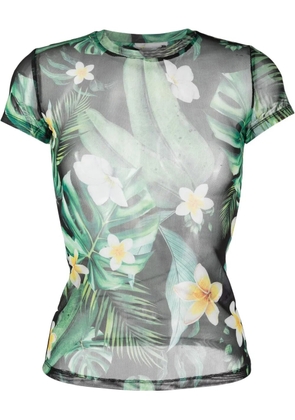 Philipp Plein sheer graphic-print T-shirt - Black