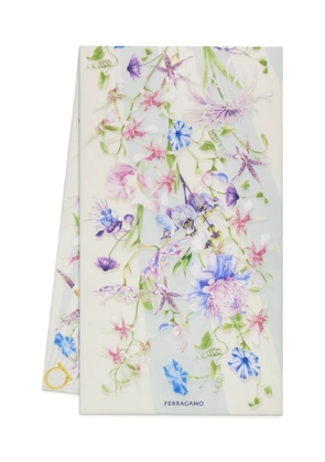 Ferragamo Gaia-print silk scarf - Blue