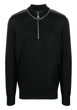Billionaire zip collar silk-cotton jumper - Black