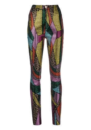 Philipp Plein Rainbow patchwork denim jeggings - Black