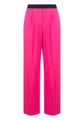 MSGM logo-waistband wide-leg trousers - Pink
