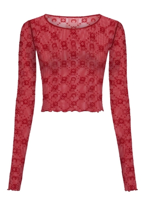 Marine Serre moonogram cropped top - Red
