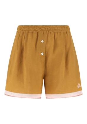 Marni elastic waistband button shorts - Brown