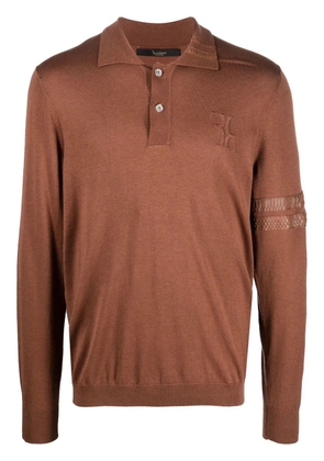 Billionaire logo-patch silk blend jumper - Brown