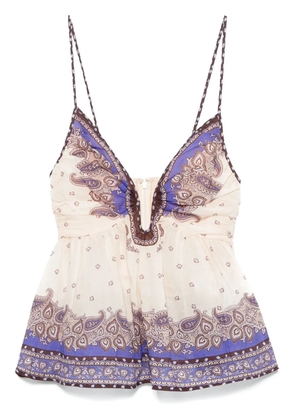 ZIMMERMANN Maxine Plunge blouse - Neutrals