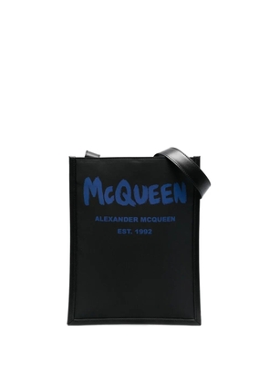 Alexander McQueen logo-print messenger bag - Black