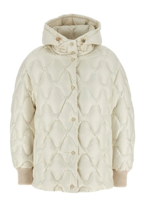 Fabiana Filippi wave-quilted hooded-neck jacket - White