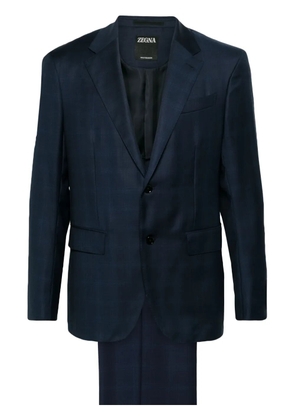 Zegna checked single-breasted suit - Blue