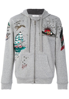 Valentino Garavani embroidered hoodie - Grey