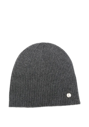 Coccinelle ribbed logo-plaque beanie - Grey