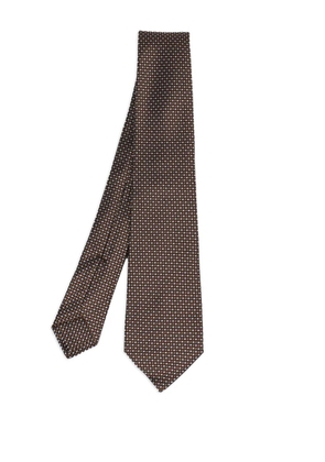 Kiton patterned silk tie - Brown