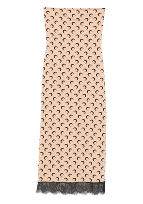Marine Serre Crescent Moon bustier midi dress - Neutrals