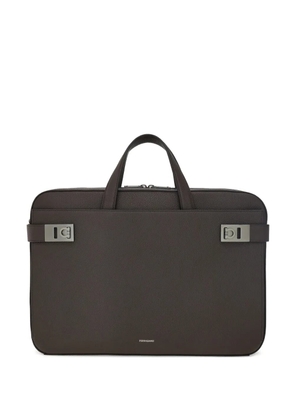 Ferragamo gancini buckle briefcase - Brown
