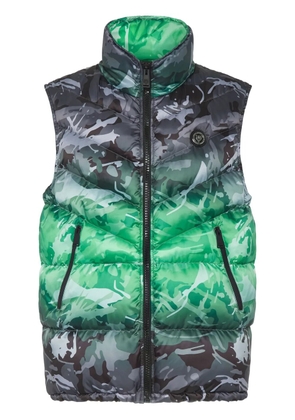 Plein Sport camouflage-pattern padded vest - Grey