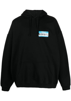 VETEMENTS Name-tag printed hoodie - Black