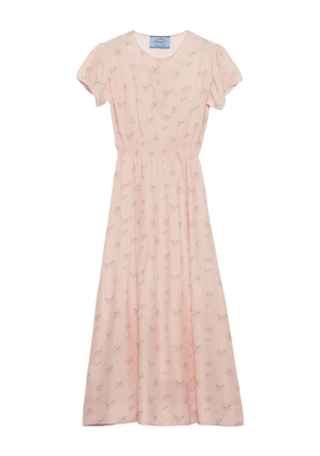 Prada floral pongé midi dress - Pink