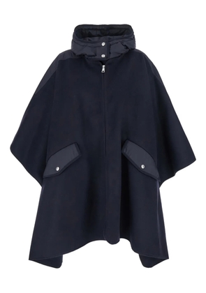Moncler front-pocket hooded cape - Blue