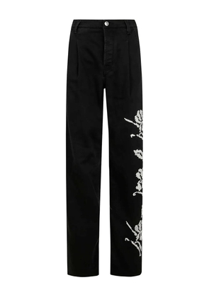 Ermanno Scervino floral-embroidered jeans - Black