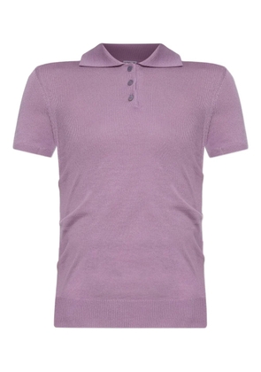 LOEWE fine-ribbed polo shirt - Purple
