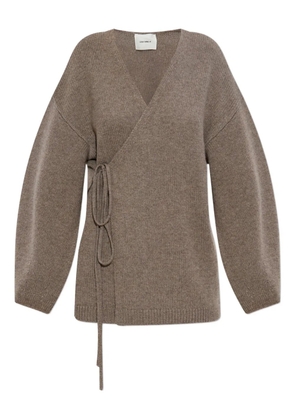 Lisa Yang tie-front wrap cardigan - Brown