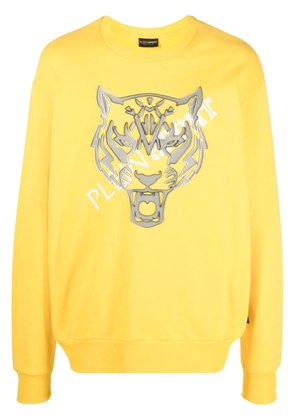 Plein Sport tiger-head long-sleeve sweatshirt - Yellow