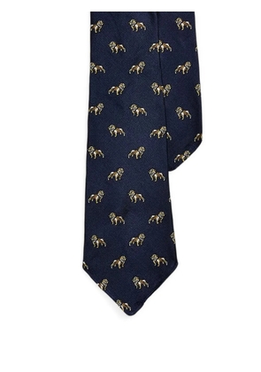 Polo Ralph Lauren lion-print silk tie - Blue