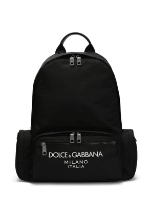 Dolce & Gabbana logo-stamp zipped backpack - Black